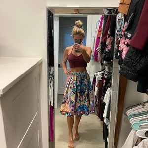 Champagne and Strawberries print skirt.  Size M.